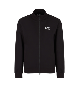 EA7 para hombre. 8NPM31_PJVRZ Sudadera tipo cárdigan (S), Negro, Casual, Deportivo, Algodón, Multideporte