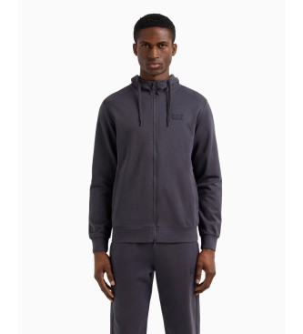 EA7 para hombre. 8NPM33_PJVRZ Sudadera Core Identity gris (5XL), Casual, Deportivo, Algodón, Multideporte