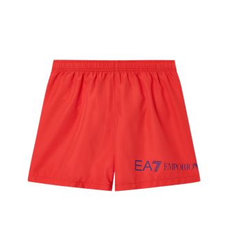 EA7 para niño. 7B000341_AF13049 Bañador Swim rojo (10Años= 142cm), Beachwear, Poliéster, moda infantil