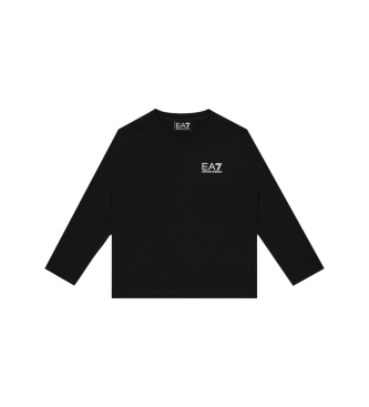 EA7 para niño. 7B000021_AF10378 Camiseta Diseño negro (6Años= 118cm), Casual, Algodón, Manga larga, moda infantil
