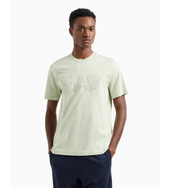 EA7voor mannen. 7M000149_AF14772 T-shirt met groot logo groen (S), Casual, Katoen, Korte mouwen