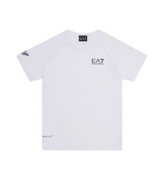 EA7 para niño. 8NBT22_BJEMZ Camiseta Tennis Pro Boy de tejido técnico VENTUS7 blanco (10años= 142cm), Casual, Poliamida, Manga corta, moda
