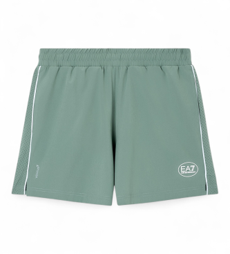EA7 para hombre. 7M001525_AF21059 Pantalones cortos Tennis Pro verde laurel (XL), Blanco, Deportivo, Sintético, Running, Sportswear, Multide