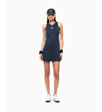 EA7 para mujer. 7W000317_AF14524 Vestido Tennis Pro total marino (S), Beige, Deportivo, Sintético, Sin mangas / Tirantes