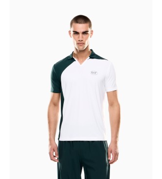 EA7 para hombre. 7M000842_AF13689 Polo Tennis Pro Ventus7 blanco, verde (S), Deportivo, Tenis/Padel, Poliamida, Manga corta
