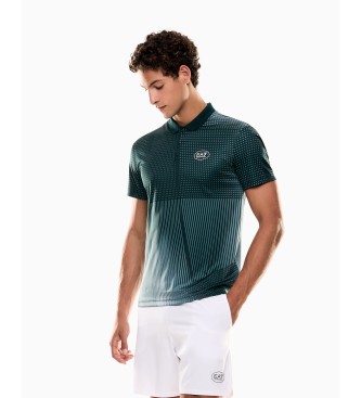 EA7 para hombre. 7M000839_AF17682 Polo Tennis Pro Ventus7 Estampado verde (XXL), Deportivo, Tenis/Padel, Multideporte, Poliéster, Manga cort