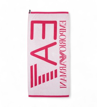 EA7 unisex. 7X000102_AF13300 Toalla de playa rizo de algodón blanco, rosa (TALLA Ã?NICA), Beachwear