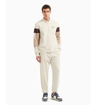 EA7voor mannen. 7M000282_AF12660 Trainingspak Zwart beige (L), Casual, Sportief, Katoen, Meerdere sporten