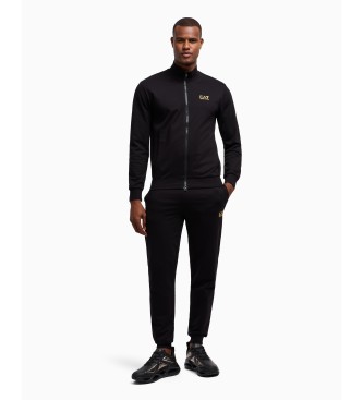 EA7 para hombre. 8NPV60_PJVRZ Chándal Track negro (XS), Casual, Deportivo, Algodón, Multideporte, Manga larga