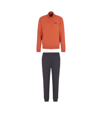 EA7 para hombre. 8NPV60_PJVRZ Chándal Track naranja, gris (L), Casual, Deportivo, Algodón, Multideporte, Manga larga