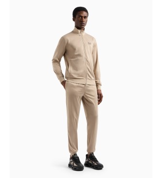 EA7 para hombre. 8NPV65_PJHCZ Chándal Core Identity beige (XXL), Casual, Deportivo, Multideporte, Poliéster, Manga larga