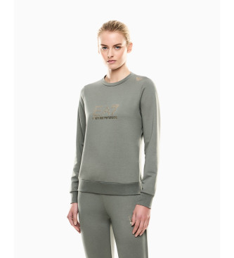 EA7 para mujer. 8NTM45_TJ9RZ Sudadera Evolution verde (XL), Casual, Poliéster, Manga larga