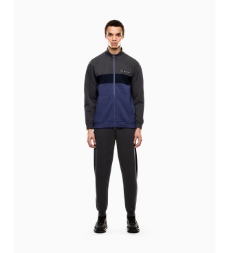 EA7 para hombre. 7M000941_AF10377 Chándal Athletic Colour Block gris (3XL), Casual, Deportivo, Algodón, Multideporte, Manga larga