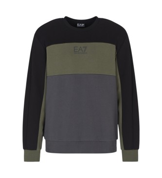 EA7 para hombre. 7M000943_AF10377 Sudadera Train Athletic Colour Block verde (XXL), Casual, Algodón