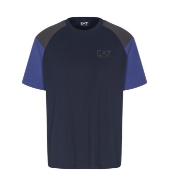 EA7 para hombre. 7M000942_AF16548 Camiseta Athletic Colour Block marino (XL), Casual, Algodón, Manga corta