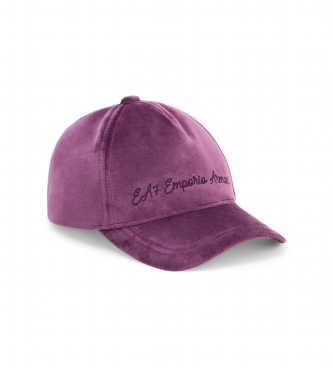 EA7 para mujer. 7W000796_AF15653 Gorra Athletic Velour lila (OSFA), Casual, Algodón