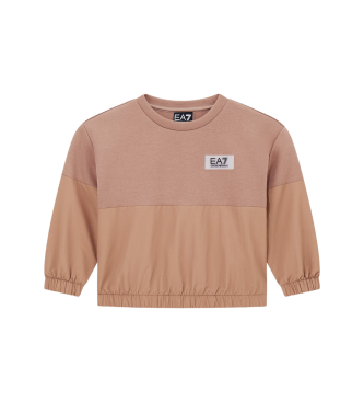 EA7 para niña. 7G000135_AF13151 Sudadera Contemporary Sport marrón (14 años= 164/166 cm), Casual, Algodón, moda infantil