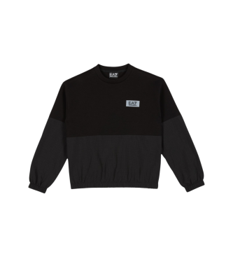 EA7 para niña. 7G000135_AF13151 Sudadera Contemporary Sport negro (8Años= 130cm), Casual, Algodón, Manga larga, moda infantil