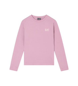 EA7 para niña. 7G000138_AF10373 Camiseta Core rosa (12Años= 154cm), Casual, Algodón, Manga larga, moda infantil