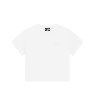 EA7 para niña. 7G000137_AF10373 Camiseta Core Id blanco (6Años= 118cm), Casual, Algodón, Manga corta, moda infantil