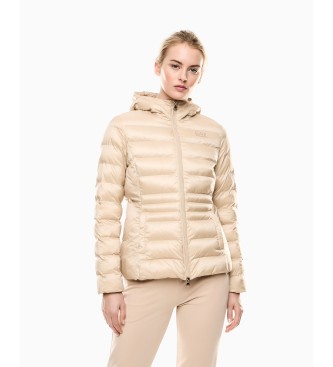 EA7 para mujer. 7W000684_AF12475 Anorak Train Core Lady Medium Padded beige (XL), Casual, Poliéster, Poliamida