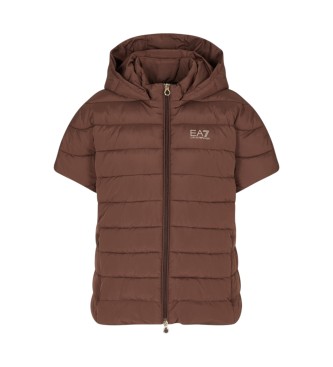 EA7 para mujer. 7W000477_AF12476 Chaqueta Ligera marrón (S), Casual, Poliéster, Manga corta