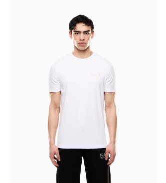EA7 para hombre. 7M000666_AF13739 Camiseta Gold Label Mezcla blanco (M), Casual, Viscosa, Manga corta