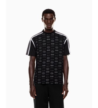 EA7 para hombre. 7M000764_AF10375 Camiseta monograma negro (L), Casual, Algodón, Manga corta