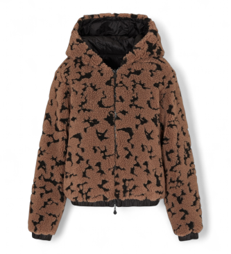 EA7 para mujer. 7W000668_AF16373 Chaqueta Train Graphic Series Reversible Fancy Brownie (L), Beige, Homewear, Poliéster