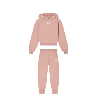 EA7 para niña. 7G000128_AF16219 Chándal Logo Series beige (8Años= 130cm), Casual, Algodón, Manga larga, moda infantil