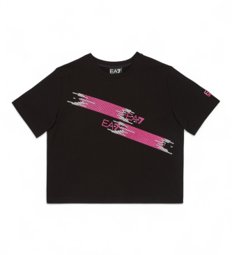 EA7 para niña. 7G000118_AF10373 Camiseta Train Logo Series Girl Tee negra (4Años= 106cm), Negro, Casual, Sintético, Manga corta, moda infant