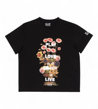 EA7 para niña. 7G000121_AF12957 Camiseta Train Logo Series Graphic Tee manga corta negro (16Años= 118cm), Casual, Algodón, moda infantil