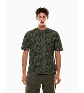 EA7 para hombre. 7M000980_AF10378 Camiseta Logo Series Asv verde (XXL), Casual, Algodón, Manga corta