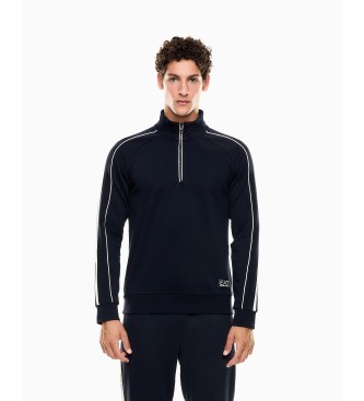 EA7 para hombre. 7M000971_AF10377 Sudadera Logo Series de mezcla de algodón marino (XXS), Casual, Deportivo, Multideporte