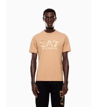 EA7 para hombre. 7M001189_AF17789 Camiseta maxilogotipo Logo Series beige (M), Casual, Algodón, Manga corta