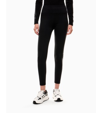 EA7 para mujer. 7W000525_AF12484 Leggings Logo Series negro (M), Deportivo, Algodón