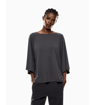 EA7 para mujer. 7W000565_AF12956 Camiseta Sporty Forever gris oscuro (XXL), Casual, Modal, Manga 3/4