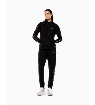 EA7 para mujer. 7W000789_AF18880 Chándal Extended Logo negro (L), Casual, Deportivo, Multideporte, Poliéster, Manga larga