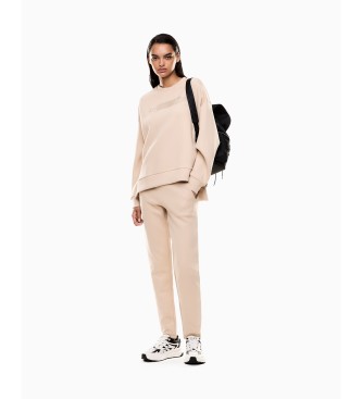 EA7 para mujer. 7W000670_AF13151 Conjunto Logo Series beige (M), Casual, Algodón, Manga larga