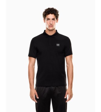 EA7 para hombre. 7M000901_AF10373 Polo Elástico Visibility negro (S), Casual, Algodón, Manga corta