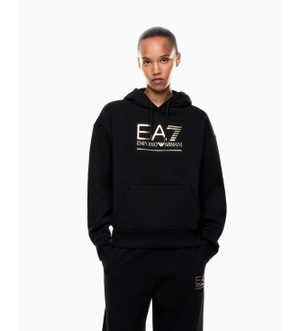 EA7 para mujer. 7W000422_AF10377 Sudadera Visibility de mezcla negro (XS), Casual, Algodón, Manga larga