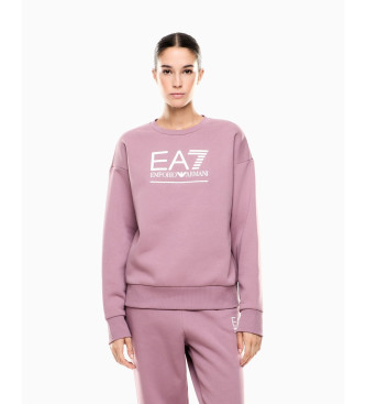 EA7 para mujer. 7W000421_AF10377 Sudadera Maxilogotipo Visibility rosa (S), Casual, Algodón