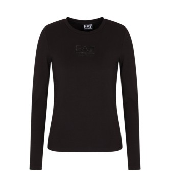 EA7 para mujer. 7W000415_AF10373 Camiseta Visibility negro (XS), Casual, Algodón, Manga larga