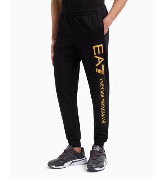 EA7 para hombre. 7M000571_AF13512 Pantalón Logo Series negro, dorado (XL), Casual, Algodón