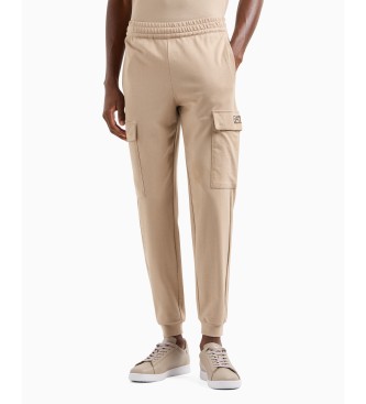 EA7 para hombre. 8NPP67_PJVRZ Pantalón cargo de algodón Core Indetity beige (M), Casual