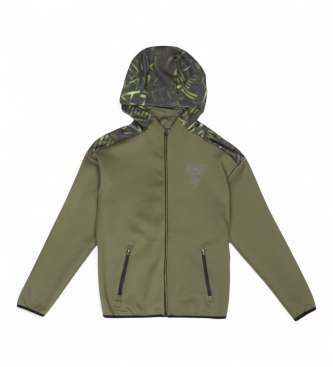 EA7 para niño. 7B000146_AF17999 Sudadera Ventus7 Boy Hoodie Fz Pl negro (12Años= 154cm), Casual, Poliéster, Manga larga, moda infantil