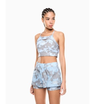 EA7 para mujer. 7W000935_AF21580 Top Ventus Lab azul (S), Deportivo, Multideporte, Sin mangas / Tirantes, Poliéster Reciclado