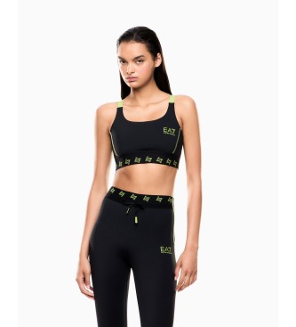 EA7 para mujer. 7W000582_AF12625 Sujetador Ventus7 negro (XXS), Deportivo, Multideporte, Poliéster