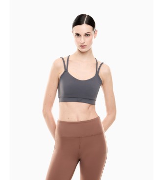 EA7 para mujer. 7W000921_AF21585 Top Vigor7 gris (L), Deportivo, Multideporte, Poliamida, Sin mangas / Tirantes