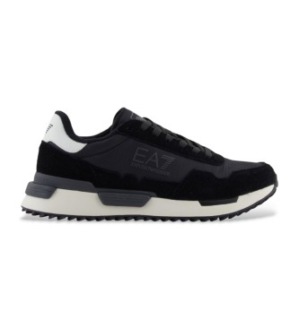 EA7 unisex. 7X000380_AF19175 Zapatillas de Piel Vintage negro (38 2/3), Plano, Cordones, Casual